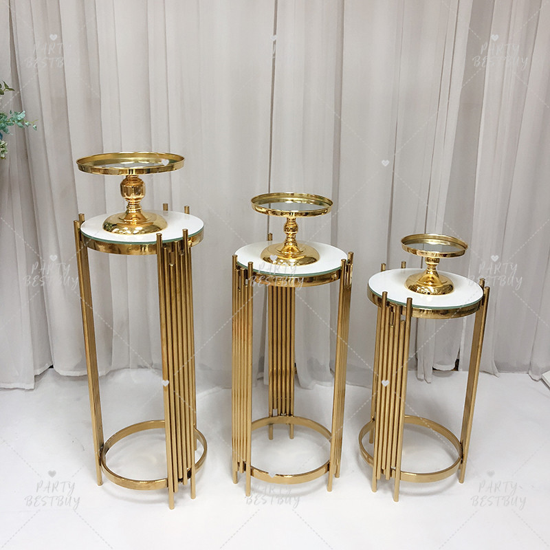 xy04c027_01 3PCS Gold Metal Flower Bar